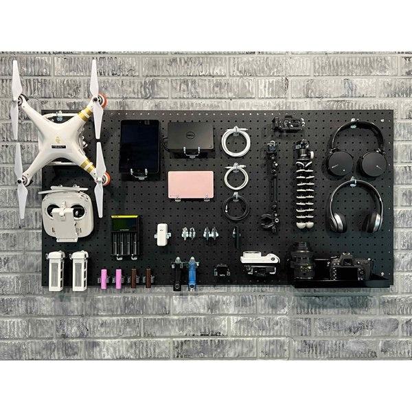 (2) 24 In. W x 48 In. H x 1/4 In. D ABS Pegboards 48 pc. DuraHook Assortment 4 Hanging Bins