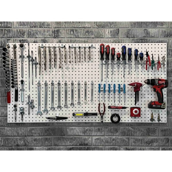 (4) 24 In. W x 48 In. H x 1/4 In. D White Heavy-Duty High Density Fiberboard Pegboards