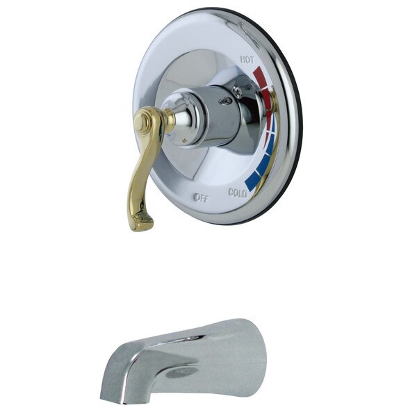 Tub and Shower Faucet, Polished Chrome/Polished Brass, Wall Mount