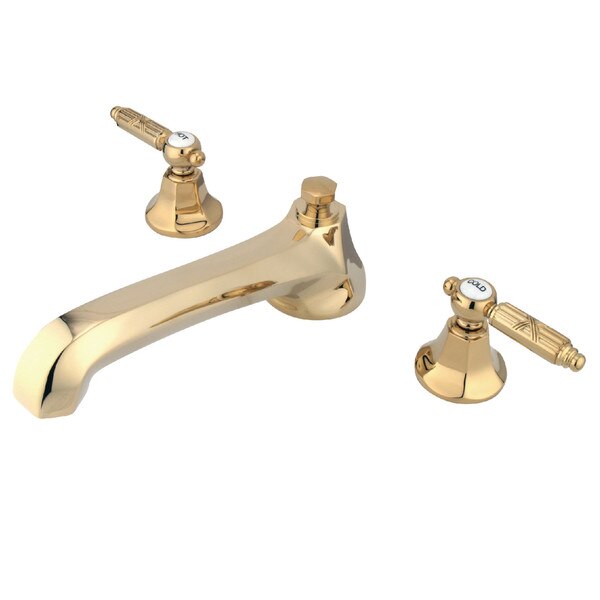 Roman Tub Faucet, Polished Brass, Deck Mount
