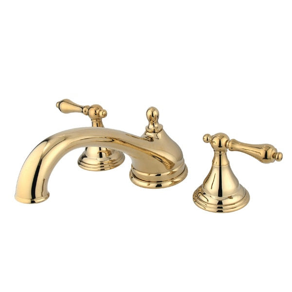 Roman Tub Faucet, Polished Brass, Deck Mount