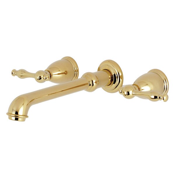 Roman Tub Faucet, Polished Brass, Wall Mount