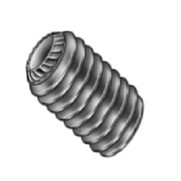 #10-24 X 1/2 Knurled Cup Point Alloy Hex Socket Set Screw, Black Oxide