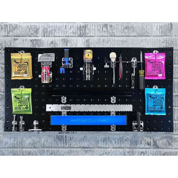 (2) 18 In. W x 36 In. H Black Steel Square Hole Pegboards 30 pc. LocHook Assortment & Hanging Bin System