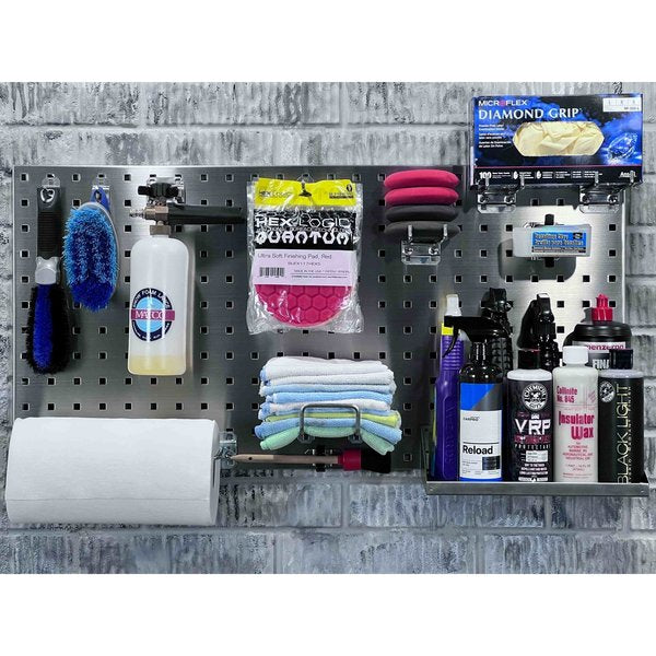 (2) 18 In. W x 36 In. H Stainless Steel 18-Gauge Square Hole Pegboards Mounting Hardware