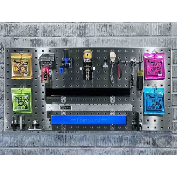 (2) 18 In. W x 36 In. H Stainless Steel 18-Gauge Square Hole Pegboards Mounting Hardware