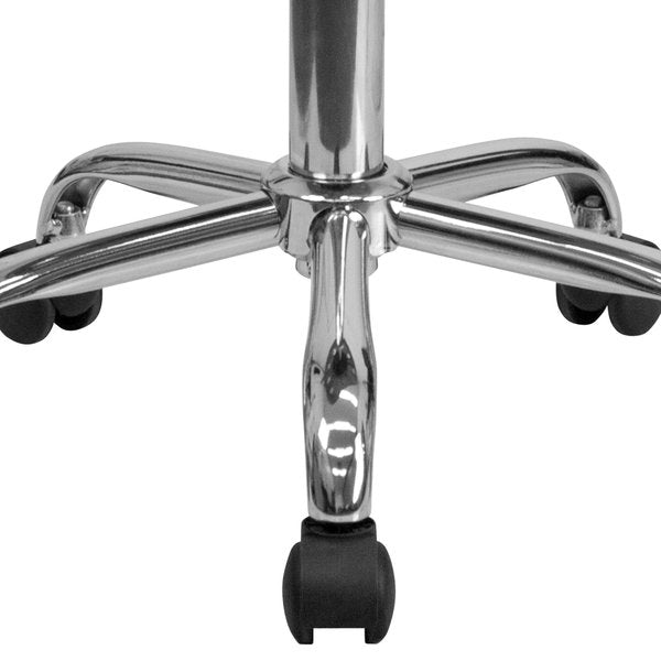 Tractor Seat w/Chrome Frame, Blue, Caster Type: Dual-Wheeled