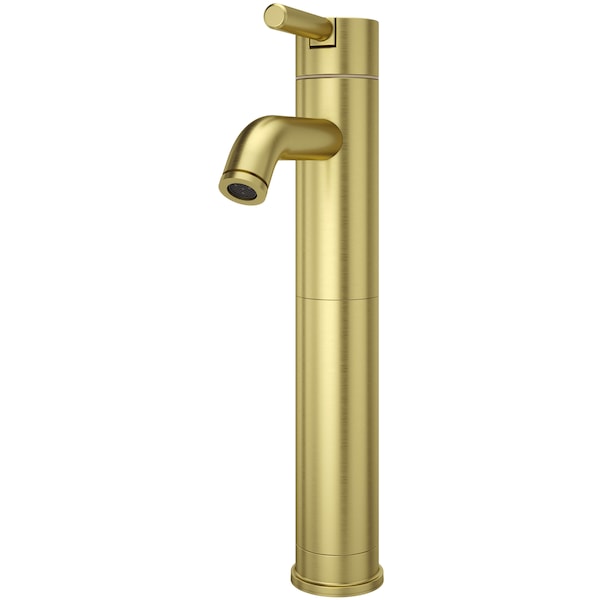 Single Handle Single Hole Mount, 1 Hole Contempra Vessel Lav, Brushed Gold, Brushed Gold