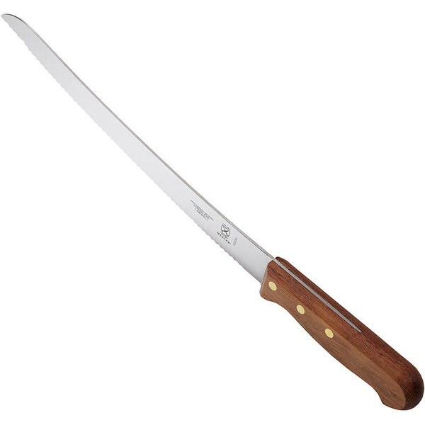 Curved Bread Knife, Wavy Edge, Rosewd, 10