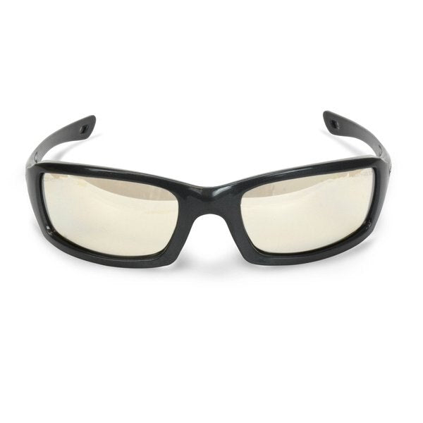 Safety Glasses, Wraparound I/O Mirror Polycarbonate Lens, Scratch-Resistant