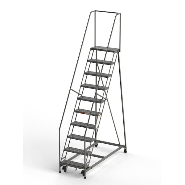 Industrial Rolling Ladder, 10 Steps, 24