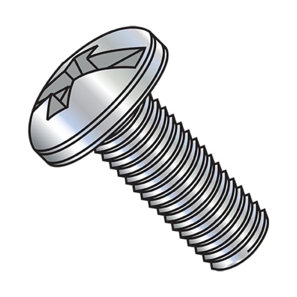 #10-24 x 5/8 in Combination Phillips/Slotted Pan Machine Screw, Zinc Plated Steel, 6000 PK
