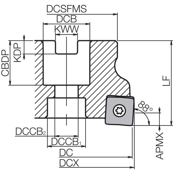 Face Mill, MFSN 88080R9TG, MFSN88 80.00mm Cutting Dia