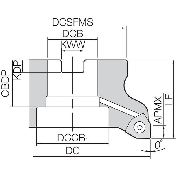 Face Mill, MFWN 90100R7T, M-SIX 100.00mm Cutting Dia