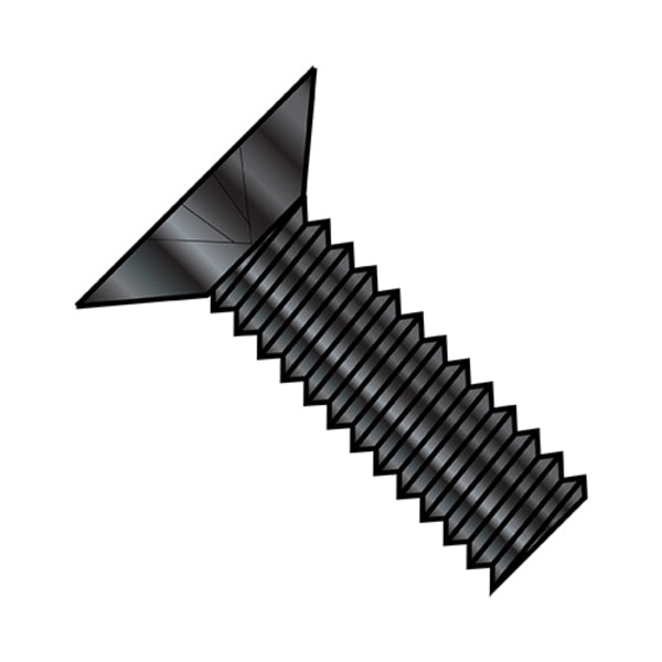 #10-24 x 5/8 in Phillips Flat Machine Screw, Black Oxide Stainless Steel, 1000 PK