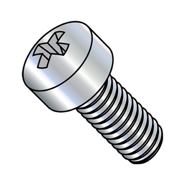 #10-24 x 5/8 in Phillips Fillister Machine Screw, Zinc Plated Steel, 6000 PK