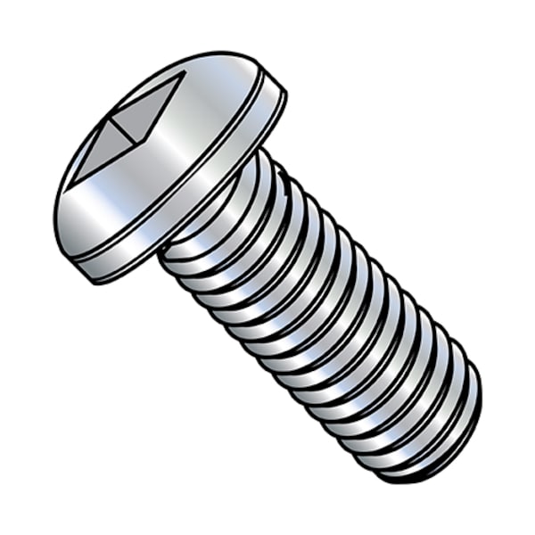 #6-32 x 3/8 in Square Pan Machine Screw, Zinc Plated Steel, 10000 PK