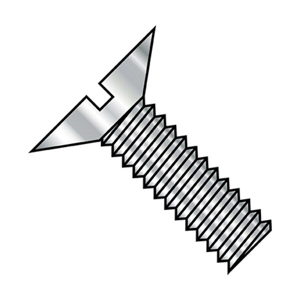 #6-32 x 1/4 in Slotted Flat Machine Screw, Plain Stainless Steel, 5000 PK
