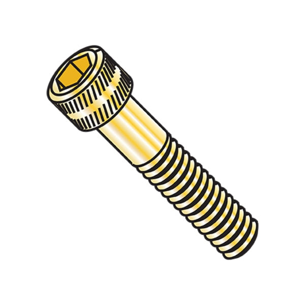 #10-24 Mil Spec Socket Head Cap Screw, Cadmium Yellow Alloy Steel, 1-1/2 in Length, 50 PK