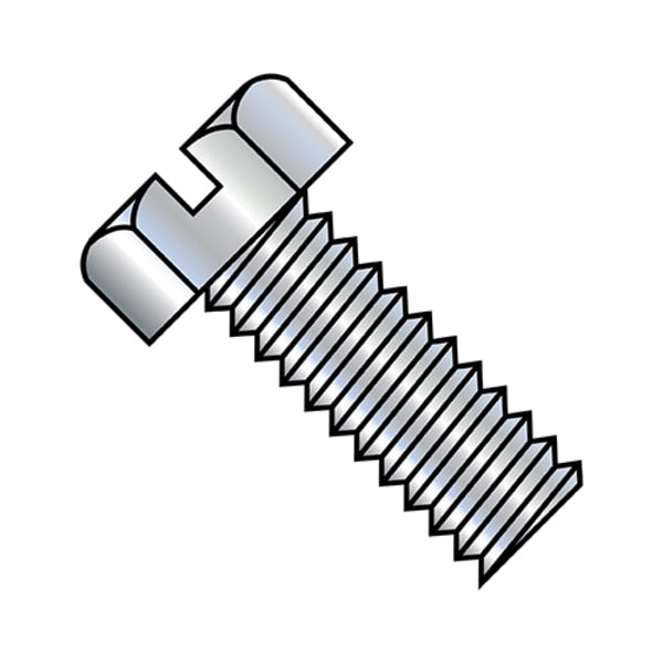 #10-24 x 1-1/2 in Slotted Hex Machine Screw, Zinc Plated Steel, 3000 PK