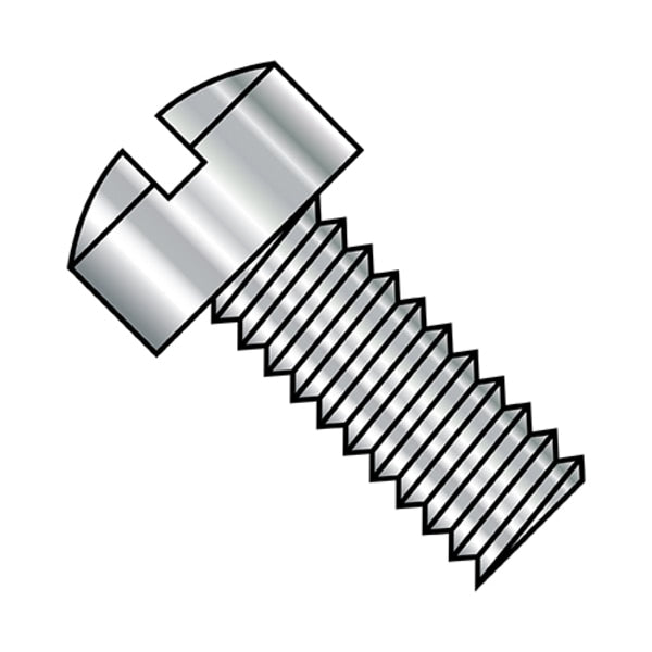 #6-32 x 3/8 in Slotted Fillister Machine Screw, Plain Steel, 5000 PK