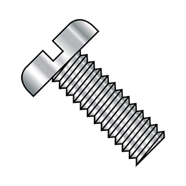 #10-24 x 1-1/2 in Slotted Pan Machine Screw, Plain Steel, 2000 PK