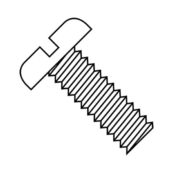 #10-24 x 1-1/2 in Slotted Pan Machine Screw, Nylon Steel, 2500 PK