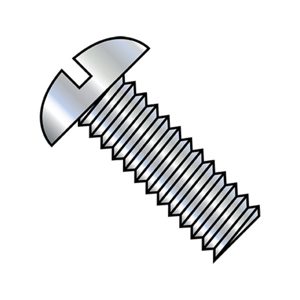 #10-24 x 5/16 in Slotted Round Machine Screw, Zinc Plated Steel, 9000 PK