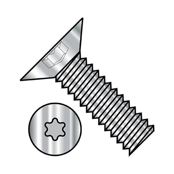 #6-32 x 1/4 in Torx Flat Machine Screw, Plain Stainless Steel, 5000 PK