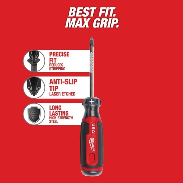 3 in. #1 Phillips Cushion Grip Screwdriver (Made in USA)