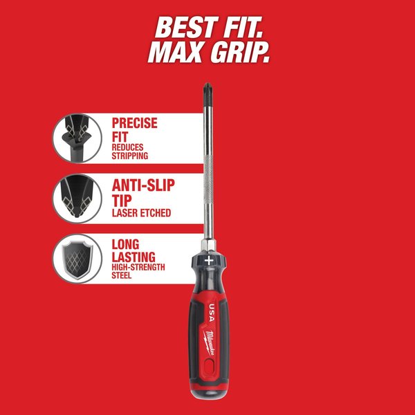 6 in. #3 Phillips Cushion Grip Screwdriver (Made in USA)