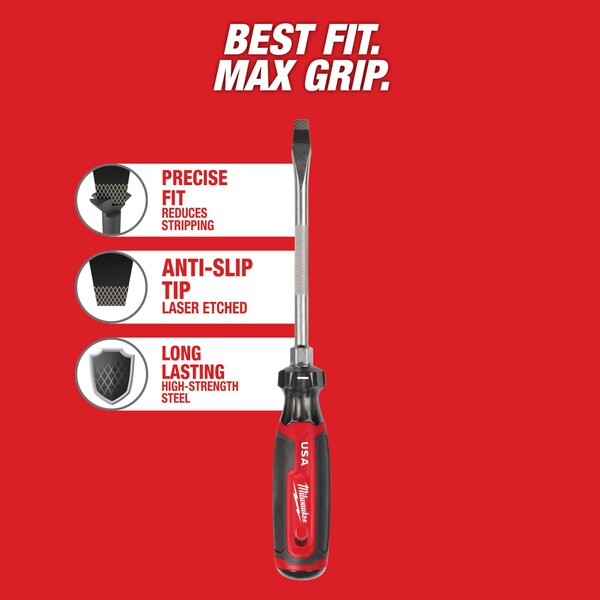 5/16 in. x 6 in. Slotted Cushion Grip Screwdriver (Made in USA)