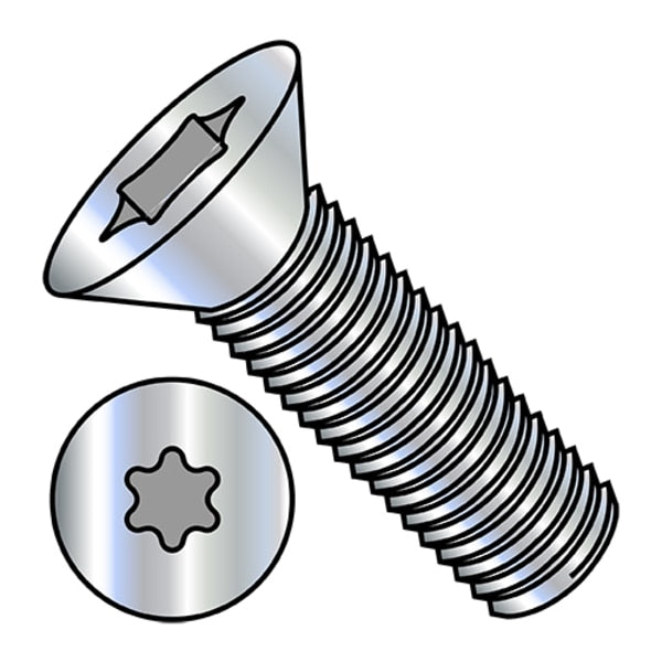 #10-24 x 1/2 in Torx Flat Machine Screw, Zinc Plated Steel, 10000 PK