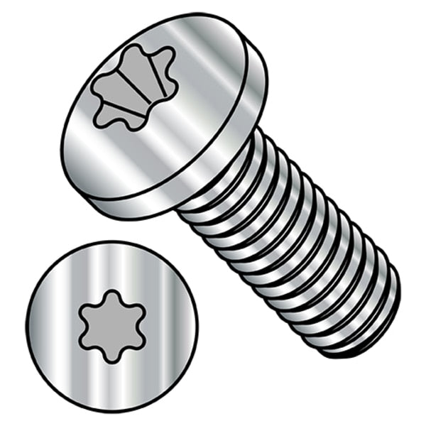 #10-24 x 1/2 in Torx Pan Machine Screw, Plain Steel, 3000 PK