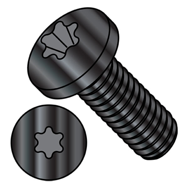 #10-24 x 1/2 in Torx Pan Machine Screw, Zinc Black Steel, 7000 PK