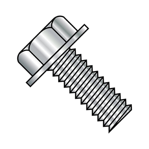 #10-24 x 5/8 in Hex Hex Machine Screw, Plain Steel, 3000 PK