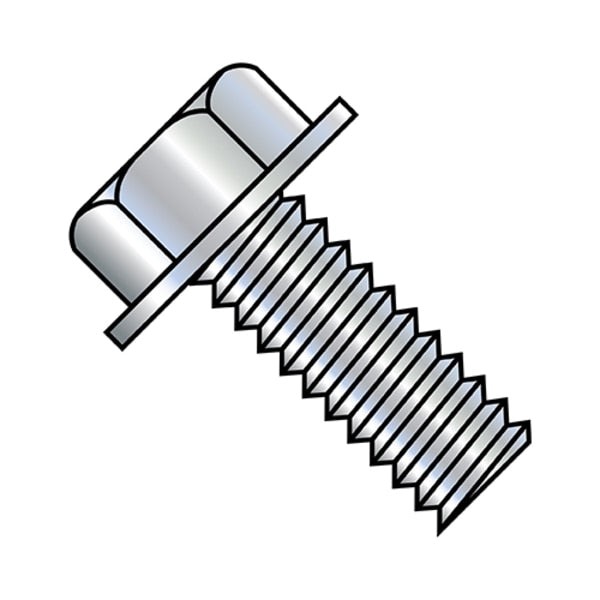 #10-24 x 5/8 in Hex Hex Machine Screw, Zinc Plated Steel, 7000 PK