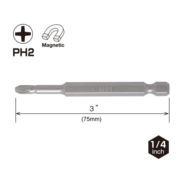 NECK TORSION Power Bit PH2x75, PK2