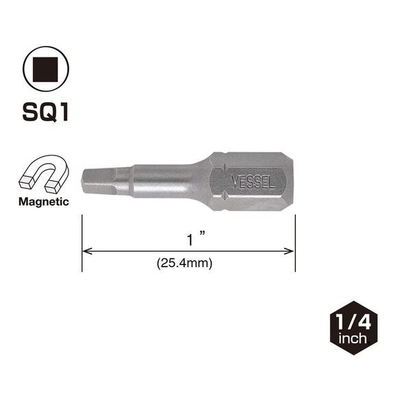 NECK TORSION Insert Bit SQ1x25.4, PK25