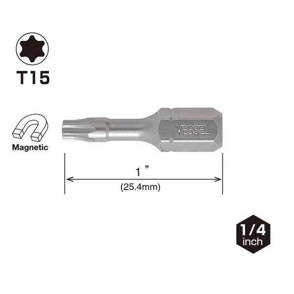 NECK TORSION Insert Bit T15x25.4, PK3