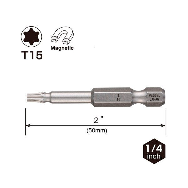 NECK TORSION Power Bit T15x50, PK2