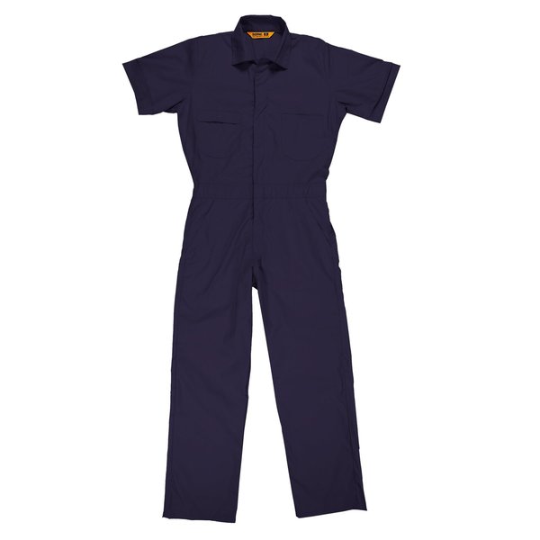 Coverall, Poplin, Short Sleeve, 4XL, Regular