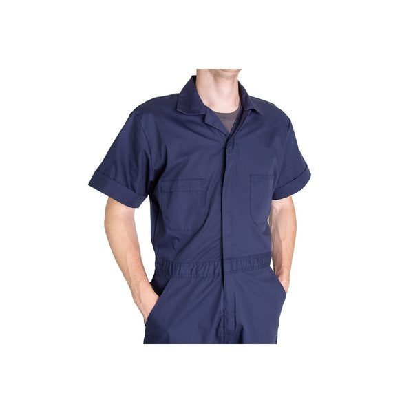 Coverall, Poplin, Short Sleeve, 4XL, Regular