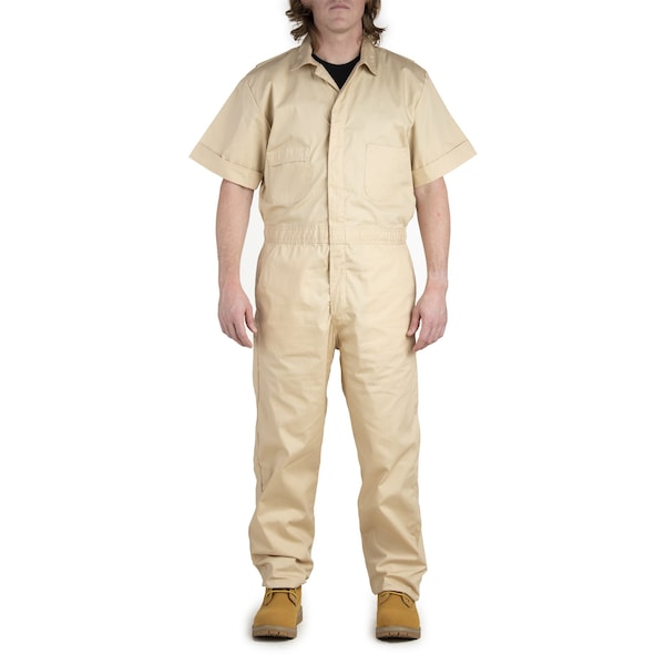 Coverall, Poplin, Short Sleeve, 4XL, Tall