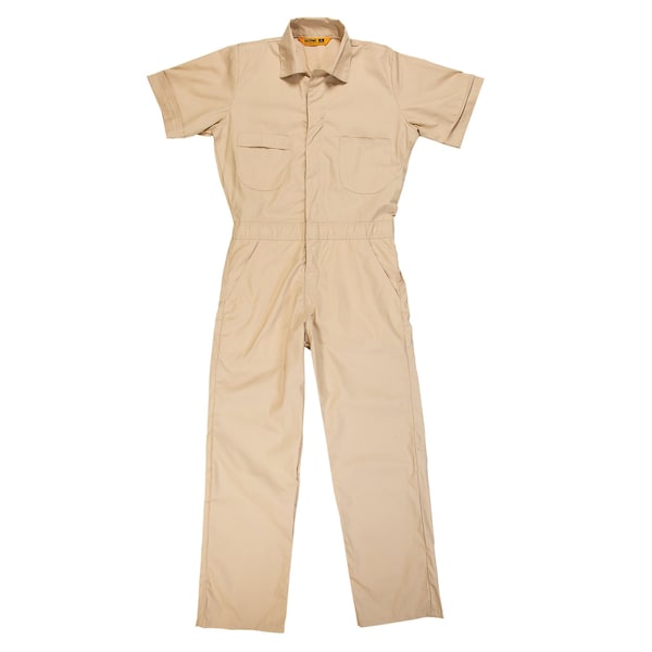 Coverall, Poplin, Short Sleeve, 2XL, Regular