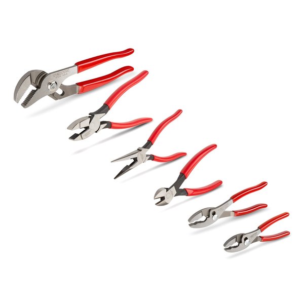 Pliers Set, 6-Piece (Groove Joint, Slip Joint, Long Nose, Diagonal Cutting, Lineman's)