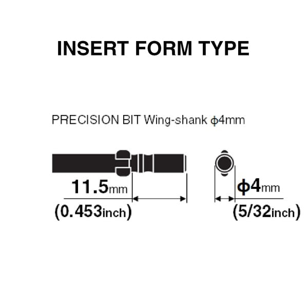 Precision Bit Halfmoon-Shank 4mm, PK10