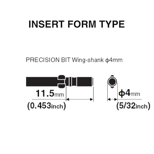 Precision Bit Halfmoon-Shank 4mm, PK10