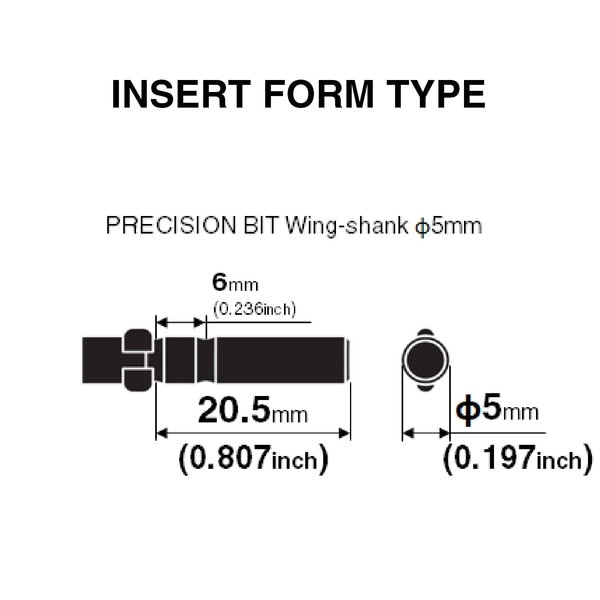 Precision Bit Wing-Shank 4mm, +0x1, PK10