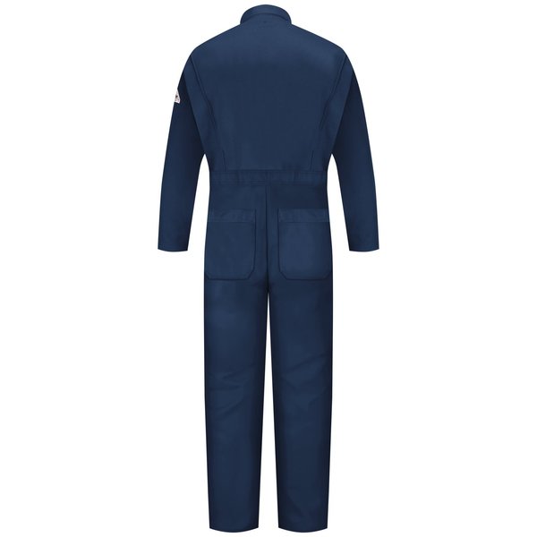 Flame Resistant Coverall, Navy, 100% Cotton, XL